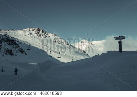 Ski Slopes Of Val Cenis In The Vanoise Park, France
