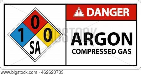 Nfpa Danger Argon Compressed Gas 1-0-0-sa Sign