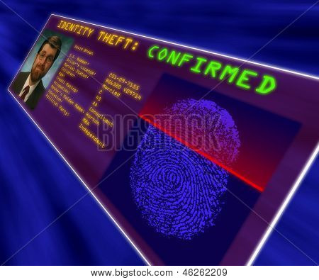 A Virtual Reality Display Confirming Identity Theft
