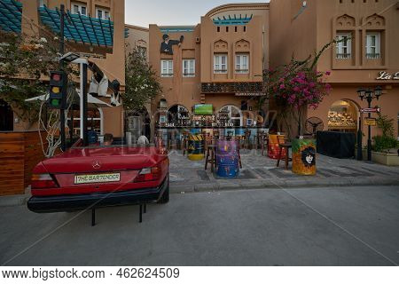 El Gouna, Hurghada, Red Sea Governorate, Egypt- September 13 2022: Abu Tig Marina In El Gouna, Egypt