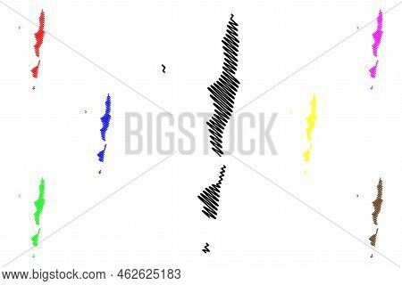 Bazaruto Archipelago (republic Of Mozambique, Indian Ocean) Map Vector Illustration, Scribble Sketch
