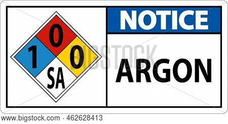 Nfpa Notice Argon 1-0-0-sa Sign On White Background