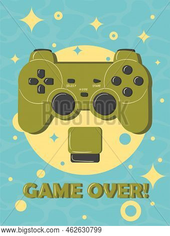 Joystick Controller. Analog Joystick. Game Pad Stick. Game Over. Can Be Like A Banner Or Sticker. Fl
