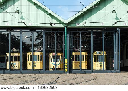 Auderghem, Brussels Capital Region - Belgium - 09 20 2020  
Facade Of The Brussels Tramway Museum