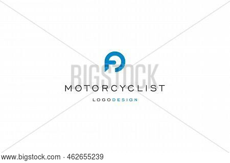 Motorcyclist Template Simple Vector Logo Design Solution