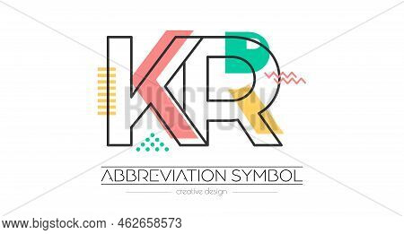 Letters K And R. Merging Of Two Letters. Initials Logo Or Abbreviation Symbol. Vector Illustration F