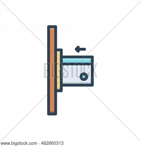 Color Illustration Icon For Insertion Card Atm Electronic Machine Payment Transaction Insert Withdra