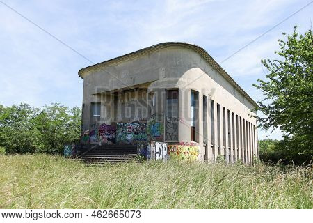 Dardilly, France - May 128, 2015: Abandoned Building Of Radio-lyon In Dardilly France
