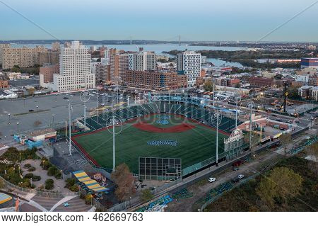 Brooklyn, Ny - Nov 4, 2021: Maimonides Park, A Minor League Baseball Stadium Along The Boardwalk In 