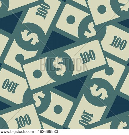 Dollar Banknote Seamless Pattern. American Bucks Abstract Texture