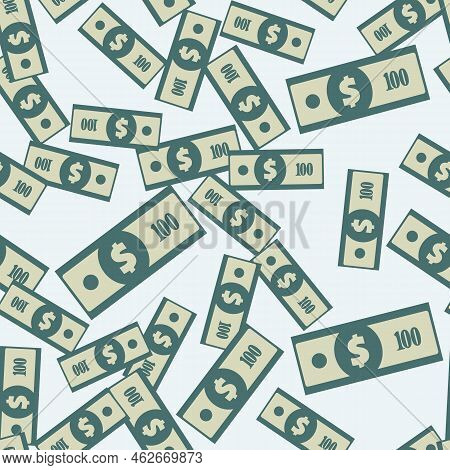 Dollar Banknote Seamless Pattern. American Bucks Abstract Texture