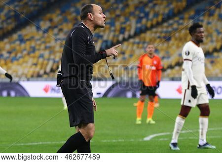 Kyiv, Ukraine - March 18, 2021: Referee Antonio Mateu Lahoz (esp) In Action During The Uefa Europa L
