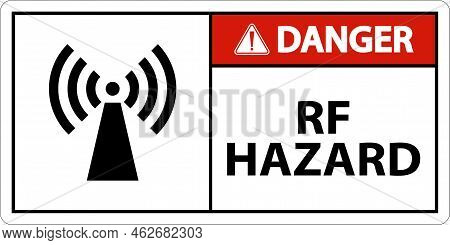 Danger Rf Hazard Sign On White Background