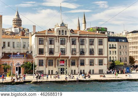 Istanbul, Turkey - September 1, 2022: View From Bosphorus Strait Of Istanbul Regional Port Authority