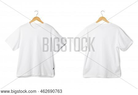 White Oversize T Shirt Mockup Hanging, Realistic T-shirt.