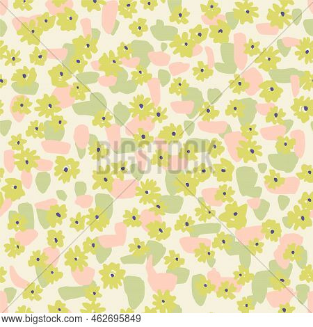 Vector Small Ditsy Flower Illustration Seamless Repeat Pattern