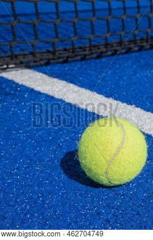 Ball Near The Net Of A Paddle Tennis Court, Racket Sports