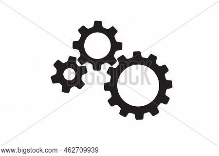 Setting Icon Vector With Work Cog Gear Element. Cogweel Mechanism Symbol For Engine Concept Or Web I