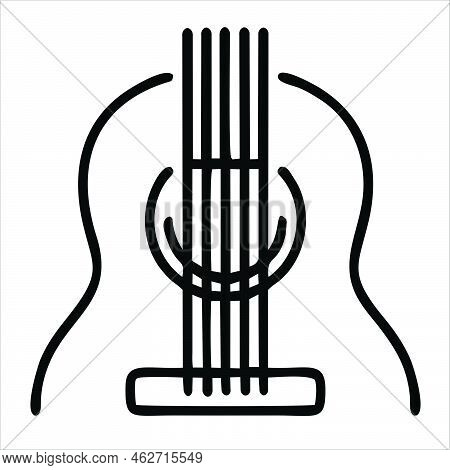 Guitar Icon Isolated On White Background From Music Collection. Guitar Icon Thin Line Outline Linear