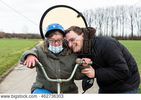 Family Portrait Of A Woman With Down Syndrome And Her Brother, Hakendover, Belgium