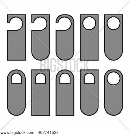 Gray Door Signs. Message Tag. Vector Illustration. Stock Image.