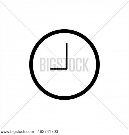 Black Clock Icon. Time Clock. Vector Illustration. Stock Image.