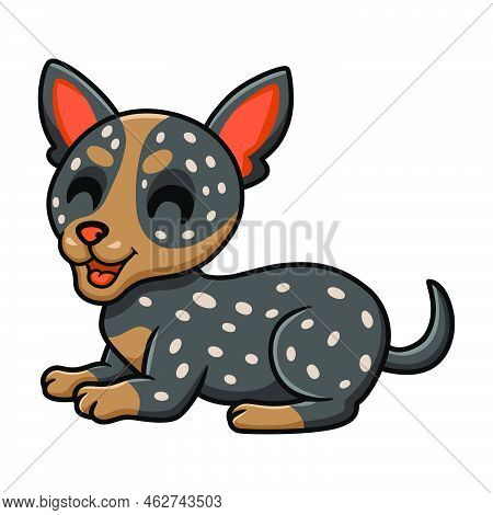 Vector Illustration Of Cute Australian Cattle Dog Cartoon