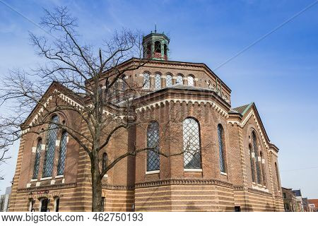 Purmerend, Netherlands - March 31, 2021: Historic Catholic Church In The Center Of Purmerend, Nether