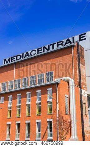 Groningen, Netherlands - May 20, 2021: Building Name On The Former Energy Plant Mediacentrale In Gro