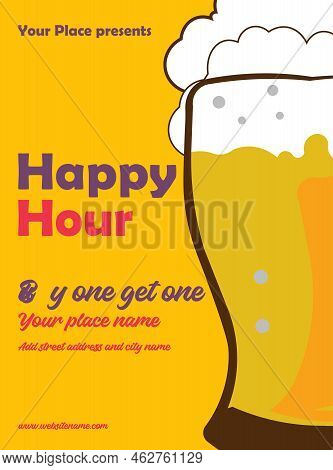 Happy Hour Night Poter Flyer Or Social Media Post Design