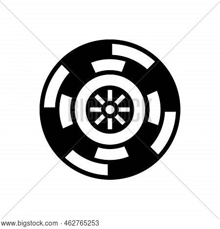 Black Solid Icon For Bet Chance Poker-chip Roulette Stipulation Wager Gamble