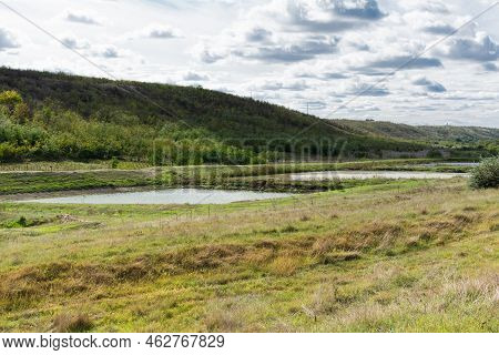 Ground Pond For Fish Farm At The Village In Cahul, Moldova