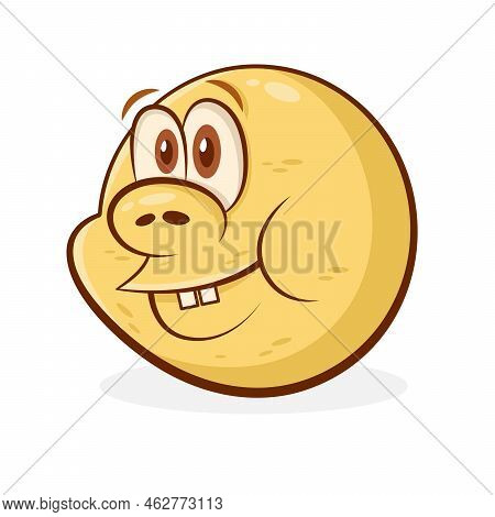 Fairytale Kolobok Round Bun Character. Russian Traditional Fairy Tale Mascot.
