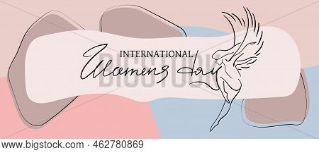 International Women's Day Greeting Banner. Womens History Month.
