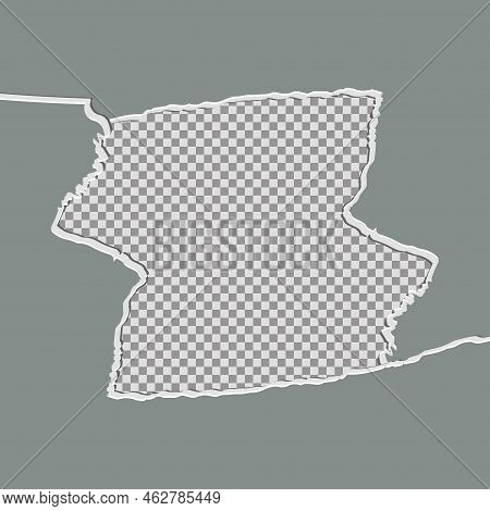 Tore Off Half A Sheet Of Gray Paper From The Top. Vector Paper Design Template. Vector
