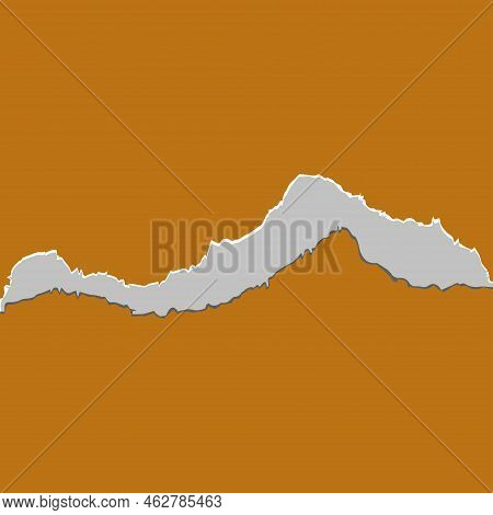 Tore Off Half A Sheet Of Gray Paper From The Top. Vector Paper Design Template.