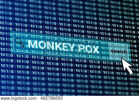 Monkey Pox Search On Internet With Digital Number And Click Icon Illustration Image. Concept For Kno