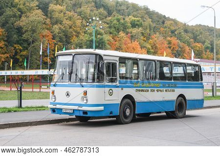 Ufa. Russia - September 25, 2008: Old Soviet Urban Bus Laz-695n Lviv In The City Street.