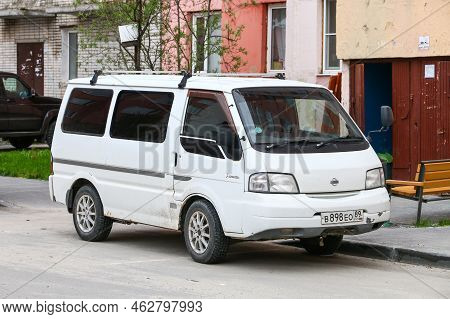 Novyy Urengoy, Russia - June 18, 2021: Compact Japanese Minivan Nissan Vanette In The City Street.