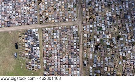 New And Modern Cemetery In One European Country Arial View