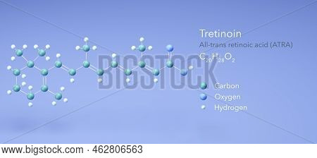 Tretinoin, Molecular Structures, All-trans Retinoic Acid (atra), 3d Model, Structural Chemical Formu