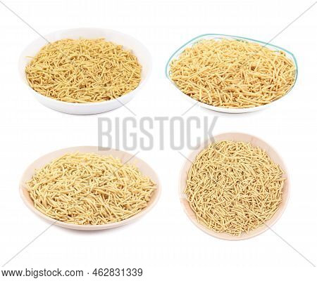 Indian Namkeen Food Collection Aloo Sev Also Know As Namkin And Nimco A Popular Crisp Savory Snack M