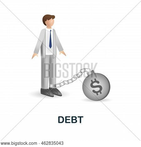Debt Icon. 3d Illustration From Economic Collection. Creative Debt 3d Icon For Web Design, Templates