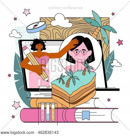 Geophysicist Online Service Or Platform. Scientist Study Structure