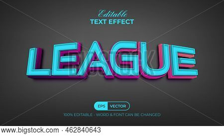 League Text Effect Style. Editable Text Effect.