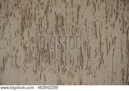 Rough Surface Of Beige Wall With Stucco Worm Finish
