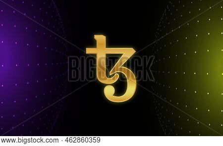 Tezos-xtz Virtual Currency Images. 3d Drawings. Coin Logo