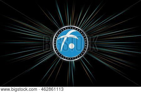 Fusion Virtual Currency Images. 3d Illustrations. Coin Logo
