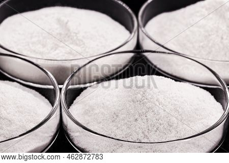 Hydrolyzed Collagen Powder, In The Laboratory, Pharmaceutical Product For Use In The Food Industry, 