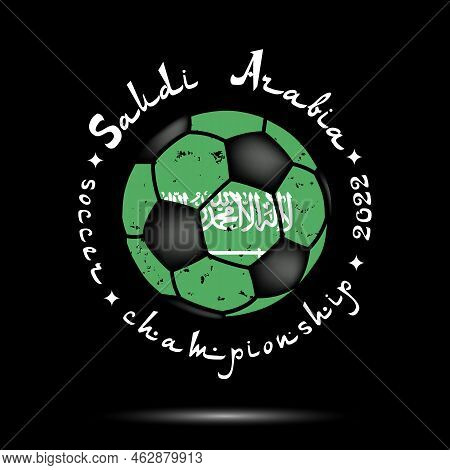 Soccer Ball With Saudi Arabia National Flag Colors